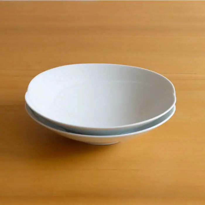 【白山陶器】【食器セット】ともえ多用浅鉢 白磁 2枚 【波佐見焼】[TA106] 食器