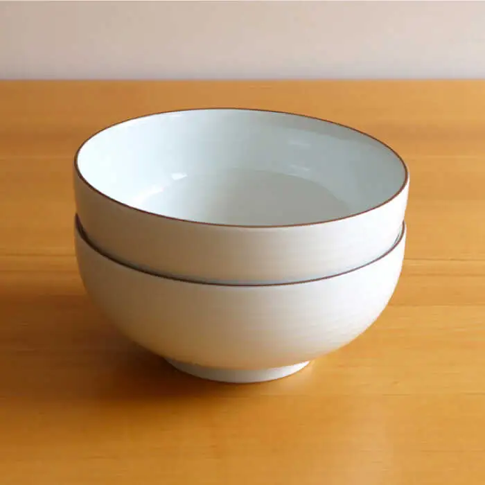 【白山陶器】【定番のシリーズ】白磁千段6寸浅めん丼 2ピースセット 食器 皿 【波佐見焼】[TA110] 波佐見焼