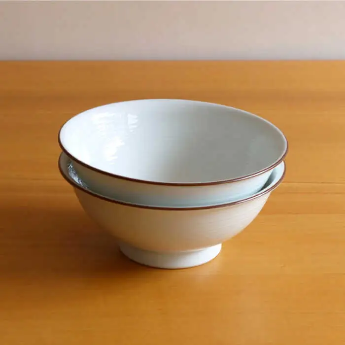 【白山陶器】【定番のシリーズ】白磁千段 6寸反りめん丼 2ピースセット 食器 皿 【波佐見焼】[TA115] 波佐見焼