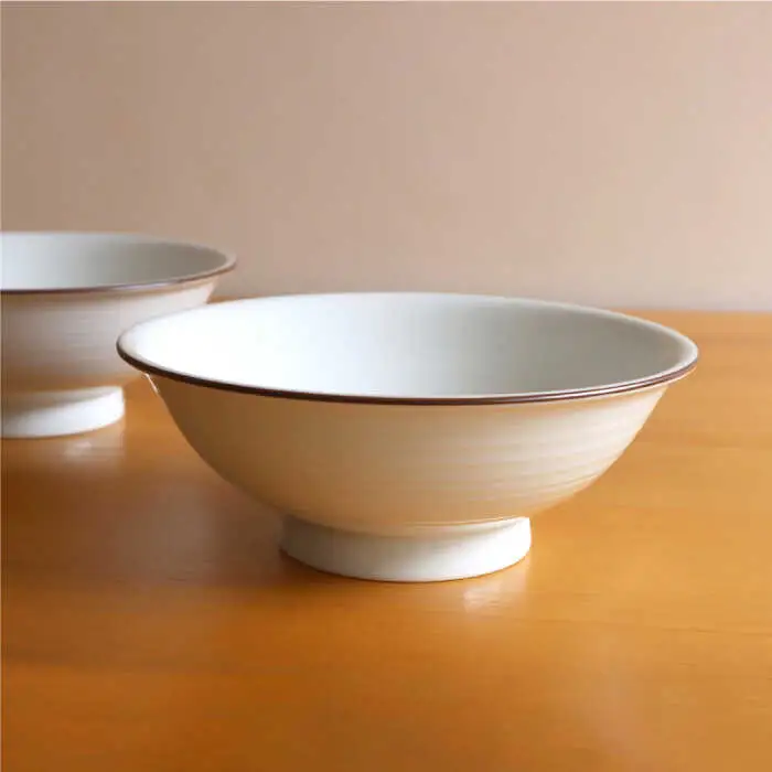 【白山陶器】【定番のシリーズ】白磁千段7寸反りめん丼 2ピースセット 食器 皿 【波佐見焼】[TA116] 波佐見焼