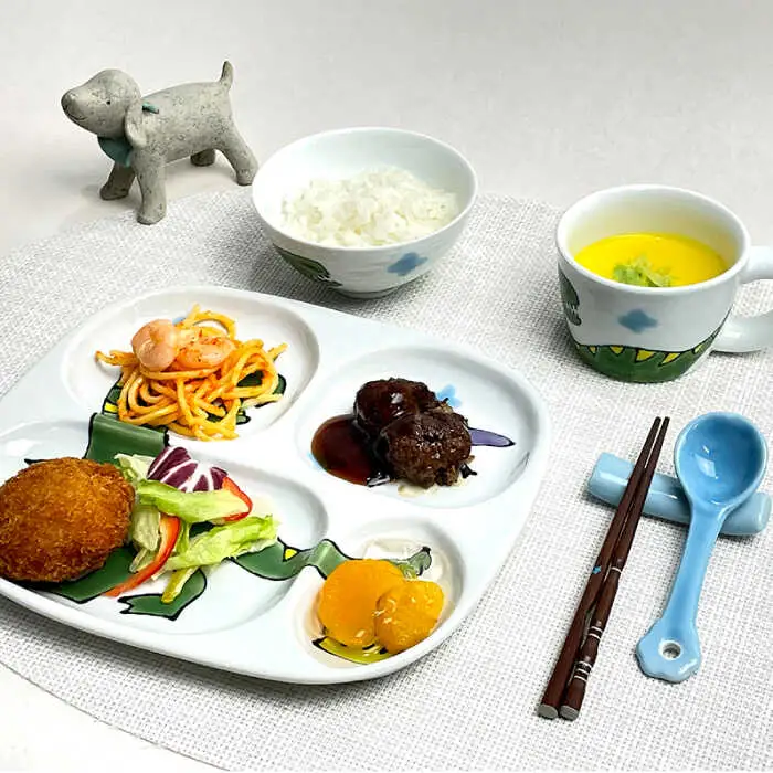 【波佐見焼】子ども食器 3点セット「ティラノサウルス」プレート ・ミニ マグカップ・茶椀 食器 皿 【大新窯】 [DC83]  波佐見焼
