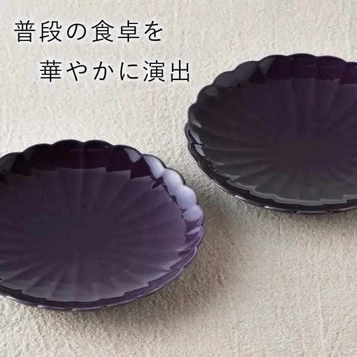 【波佐見焼】RINKA 21.5cm プレート 2枚セット 紫 食器 皿 【長十郎窯】 [AE36] 波佐見焼