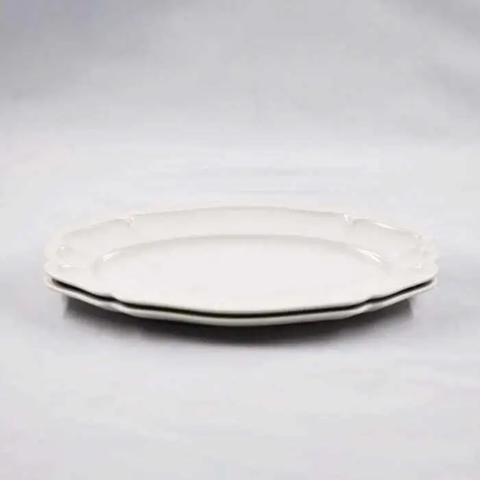 【波佐見焼】フレーム オーバル プレート オフホワイト M 2枚セット 食器 皿 【堀江陶器】 [JD153] 波佐見焼