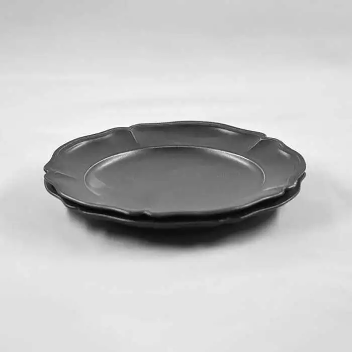 【波佐見焼】フレーム サークル プレート オフブラック M 3枚セット 食器 皿 【堀江陶器】 [JD155] 波佐見焼