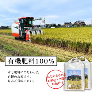 ＜万燈米＞【にじのきらめき 4.5kg×2袋 】・I029-20