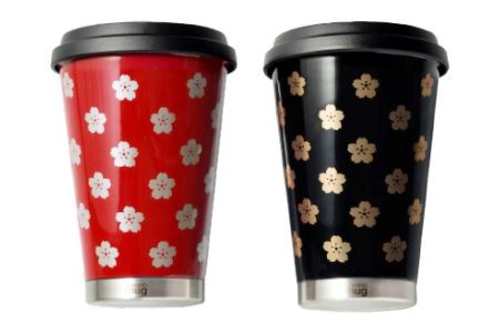 うるしモバイルタンブラー　さくら・朱　工芸品 漆塗
