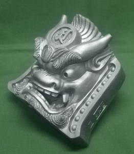 伝統工芸士の鬼師が作る守護鬼瓦シリーズ 守護鬼面(知恩院 隅鬼型) H064-025