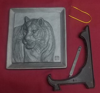 鬼師が作る 虎の干支瓦 飾り瓦 H064-040