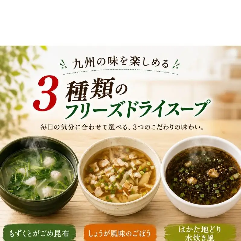 九州産 3種 の フリーズドライ スープ セット 10食×3種 計30食