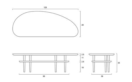 BORDO Bean Table 126 walnut