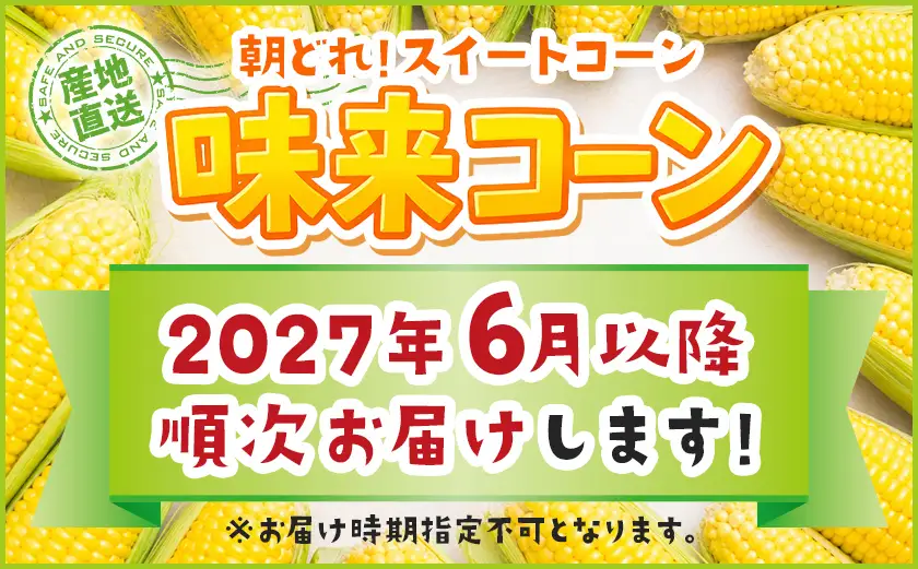 【先行受付】朝どれ!!都城産スイートコーン(味来コーン)5kg 15本以上〔B4-001-6〕_(都城市) 朝どれ とうもろこし スイートコーン 5キロ 約15本以上 産地直送 みずみずしい あまい
