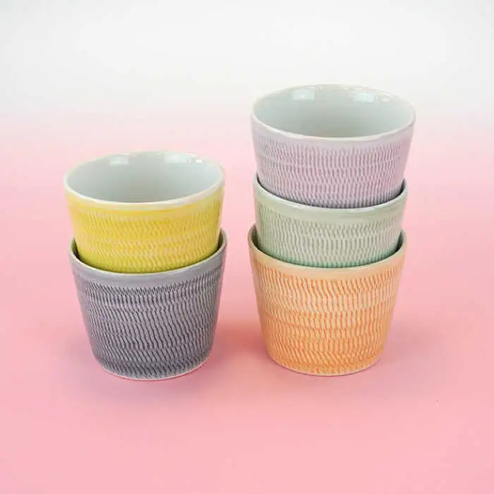 【波佐見焼】蕎麦猪口（マルチカップ）5色カラー そばちょこ 小鉢 陶器 食器 皿 【鐵山陶器】 [ZD08] 波佐見焼