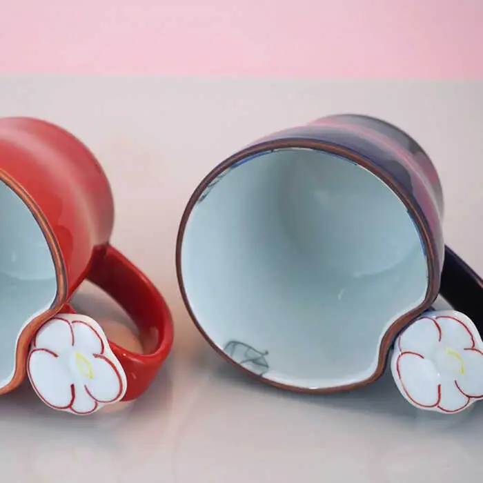 【波佐見焼】花絵蒔（はなえまき）ペア マグカップ スープマグ スープカップ 陶器 食器 皿 【仙右エ門陶房】 [ZD17] 波佐見焼