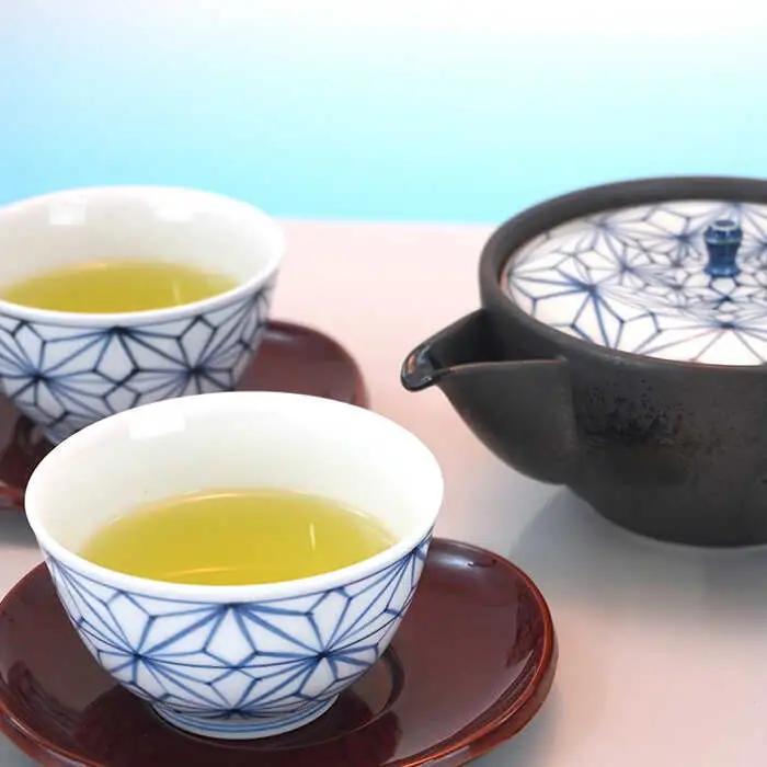 【波佐見焼】麻葉染付 茶器セット 湯飲み 急須 ティーポット 陶器 食器 皿 【岩永製陶】 [ZD18] 波佐見焼
