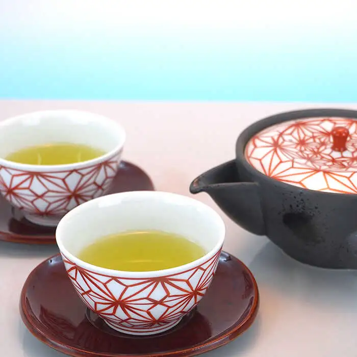 【波佐見焼】麻葉染錦 茶器セット 湯飲み 急須 ティーポット 陶器 食器 皿 【岩永製陶】 [ZD19] 波佐見焼