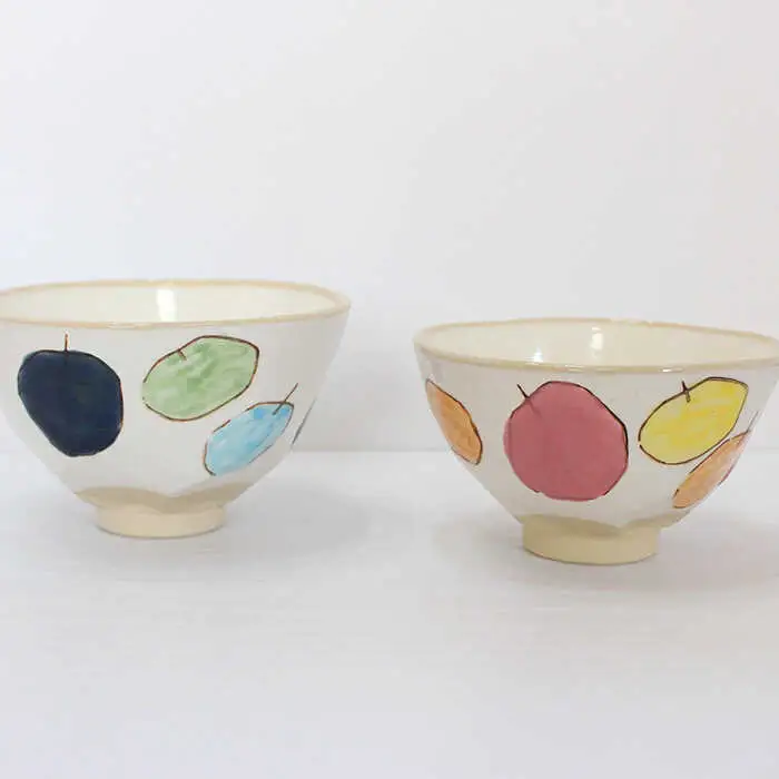 【波佐見焼】りんご（ 茶碗 ・ 湯呑 ）4点セット 食器 皿 【陶芸ゆたか】 [VA91]  波佐見焼
