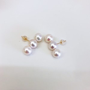 K18 アコヤ真珠 8-8.5mm ピアス 真珠 パール優美 / パール