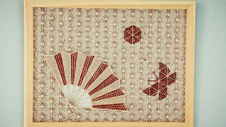 組子細工の額装アート（50cm×80cm） 工芸品