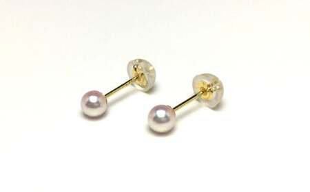 K18 アコヤ真珠 3.5-4.0mm ピアス 真珠 パール