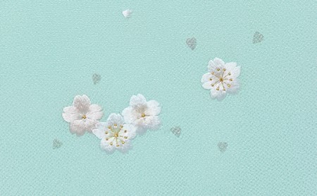 帯揚げ　水色に花柄の刺繍　帯上げ　着物に 織物 ファッション 和装 式 篠原縫製