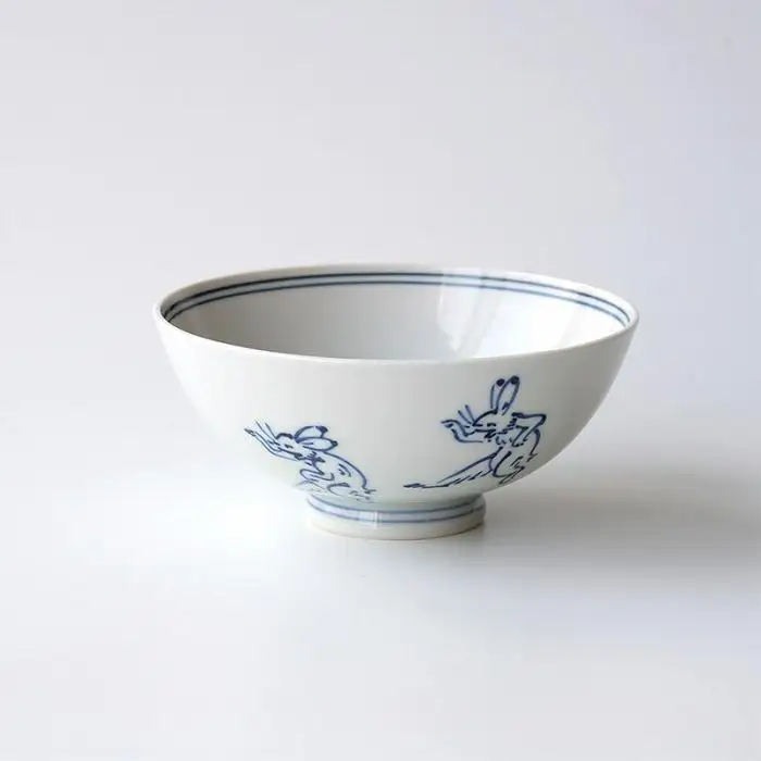 【たち吉】鳥獣戯画 飯茶碗 染付｜京都 茶碗 陶芸品 人気 おすすめ