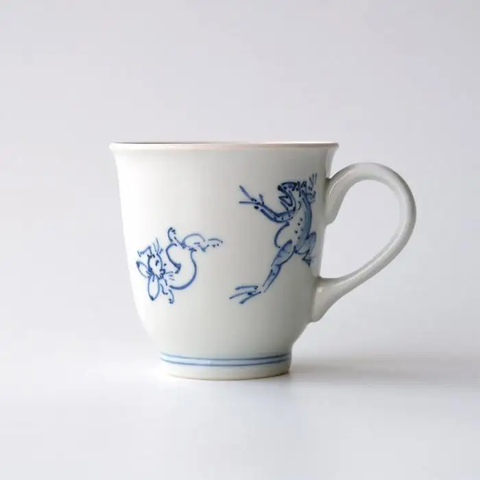 【たち吉】鳥獣戯画 マグ 染付｜京都 マグカップ 陶芸品 人気 おすすめ