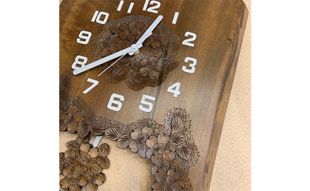 自然木振子時計（軽井沢彫・長野県伝統的工芸品） 伝統工芸品 木材 
