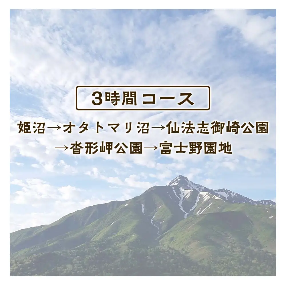利尻島周遊♪貸切観光タクシー3時間フリー利用券（小型タクシー4名様まで）