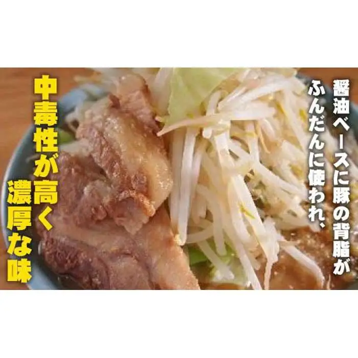 濃厚がっつり醤油味&にんにく味噌味！《二郎系食べ比べ４食》　超極太麺 桔梗屋食品
