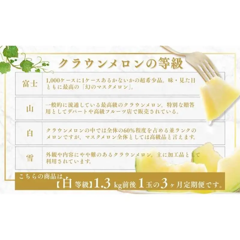 クラウンメロン 中玉 1.3kg 1玉 並 フルーツ メロン