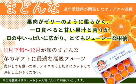 紅まどんなと同品種！＜贅沢柑橘「まどんな」贈答用 12～16個入り＞ 果物 フルーツ 愛媛果試第28号 みかん 蜜柑 ミカン オレンジ マドンナ ギフト 贈り物 特産品 三好農園 西宇和 愛媛県 西予市【常温】『2025年11月下旬～2026年1月上旬迄に順次出荷予定』MMN0005
