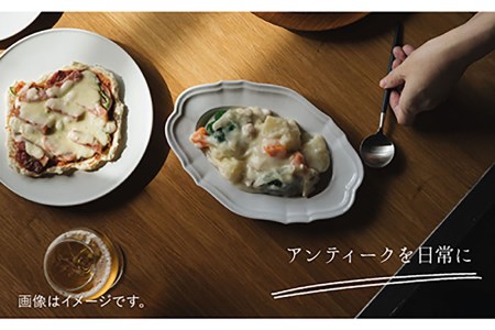 【波佐見焼】オーバルレリーフ皿 プレート 白つや釉 2枚セット 食器 皿 【イロドリ】 [KE28] 波佐見焼