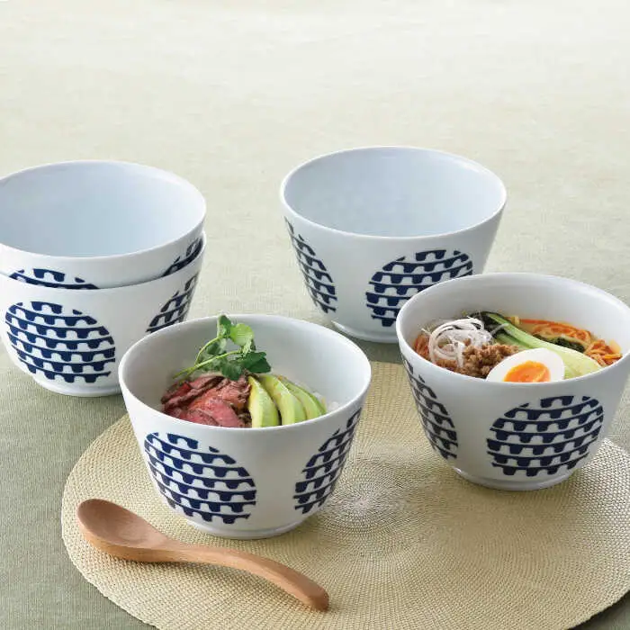 【波佐見焼】シュエット ミドル丼 どんぶり プチプチ 5個セット 食器 皿 【福田陶器店】 [PA236]  波佐見焼