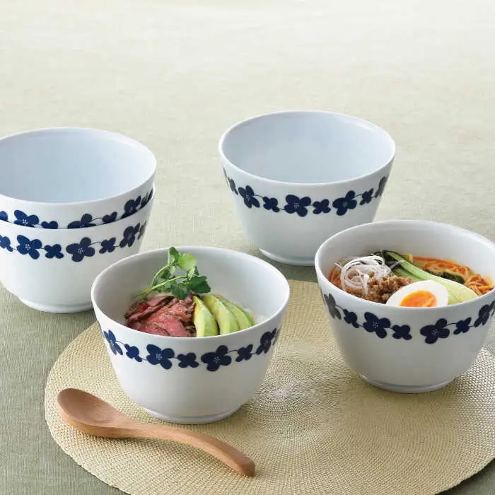 【波佐見焼】シュエット ミドル丼 どんぶり ハナミズキ 5個セット 食器 皿 【福田陶器店】 [PA237]  波佐見焼
