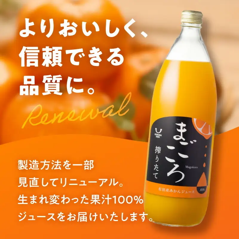 「まごころ」有田みかん 100％ ジュース 1000ml 2本_ZE6368n