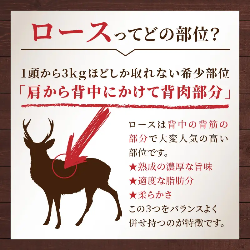 北見エゾシカ熟成（ドライエイジング）ロースステーキ 約280g ( 国産 国産肉 肉 鹿肉 ジビエ ロース ステーキ肉 熟成肉 希少部位 )【025-0031】