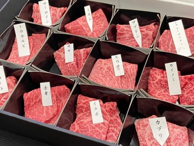 黒毛和牛 焼肉 希少部位12種盛 計600g 焼肉
