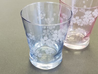 「さくらブランド認定」サンドブラスト【桜フリーグラス】ペアセット※着日指定不可◇