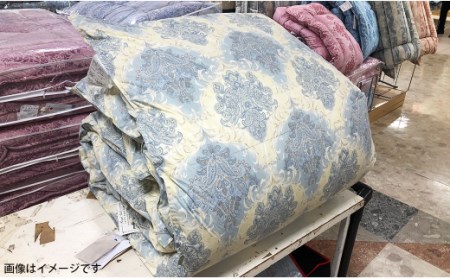 超長綿 ツインドームキルト ハンガリー産 羽毛掛ふとん 1.3kg 150×210cm シングルサイズ 【ブルー系】