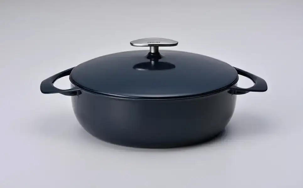 ユニロイ 浅型ホーロー鍋 24cm くろがね IH対応 鋳物 鍋 燕三条 日本 キャセロール UNILLOY