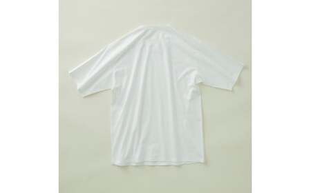 2枚仕立て　オーガニック　コットン　100%　Tシャツ　メンズ　L　半袖　白／ソフトママ　ベビー服メーカーが創る　大人　洋服　ファッション　三重県　大台町