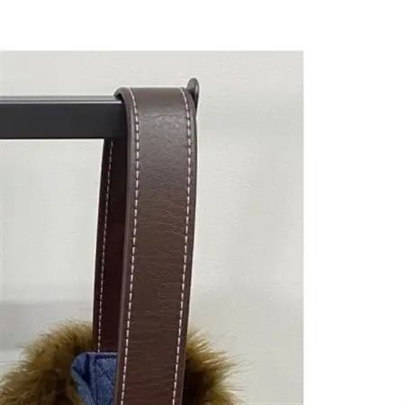 OKADA TEXTILE バケツ型 エコファーバッグ ブラウン_装飾品・工芸品 鞄・バッグ  かばん カバン_【1285982】