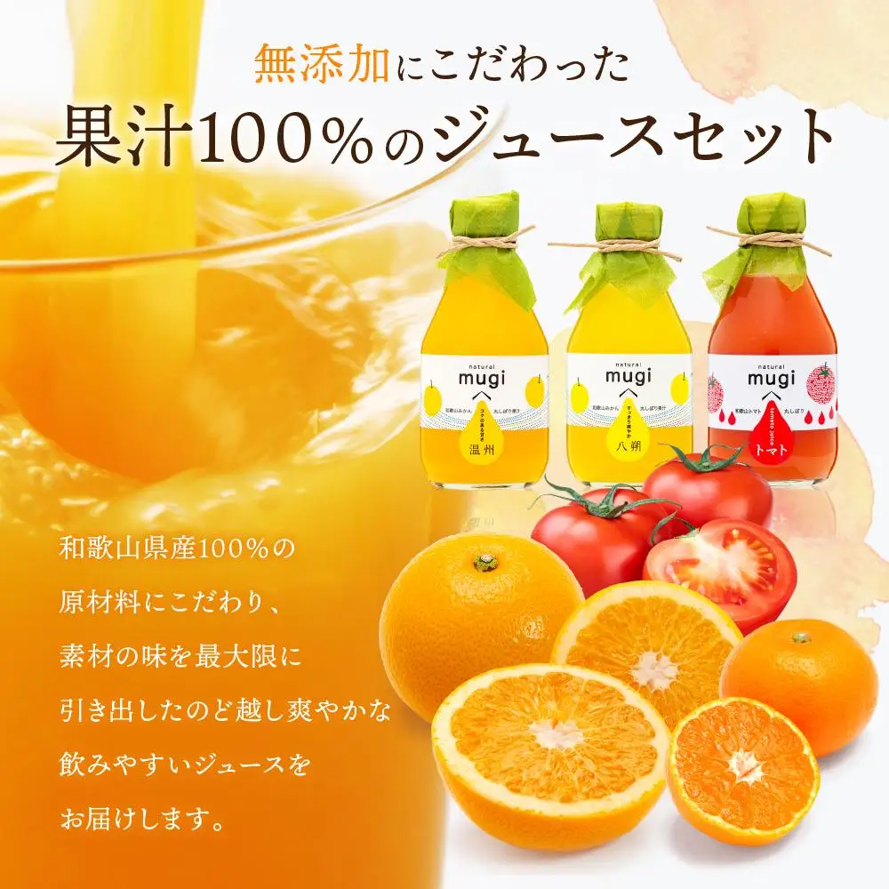 無添加・果汁100％わかやまジュースのじかん　180ｍｌセット