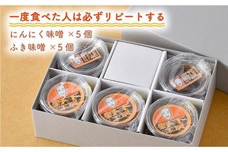 【春限定！大人気 万能調味料と夢のコラボ！】国産 にんにく味噌・ふき味噌 10個セット【野下上絵】 [LE10]
