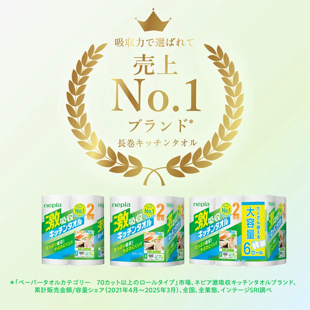 ネピア激吸収キッチンタオル4ロール100カット×12パック | キッチンペーパー