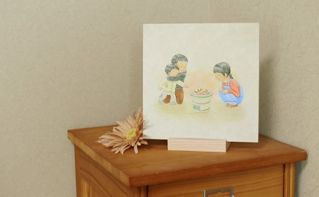 アートパネル センテンヤ えものがたり 餅やき 和紙 アートパネル