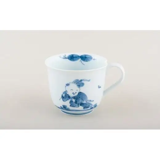 〈平戸松山窯〉創作唐子絵一方押しマグ