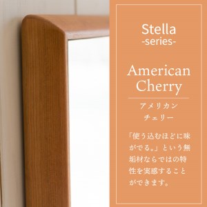 【飛散防止効果】SENNOKI Stellaステラ アメリカンチェリーW440×D35×H440mm(3kg)木枠正方形デザインインテリアミラー【2406M05030】