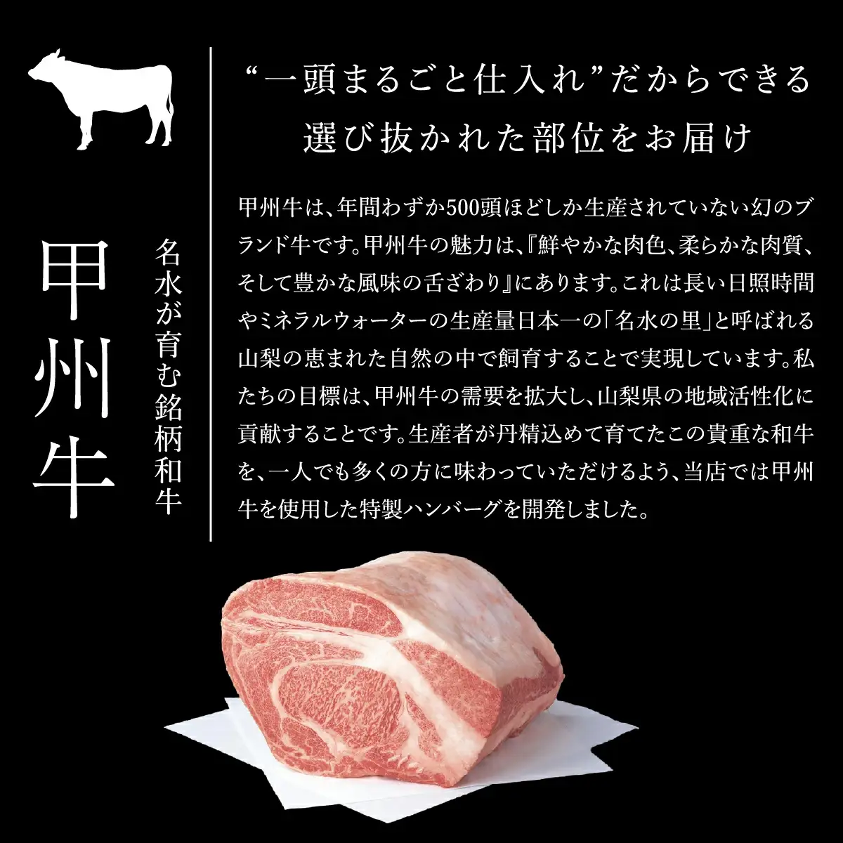 山梨県産黒毛和牛『甲州牛』100％ハンバーグ5個（900g） SWAS002 