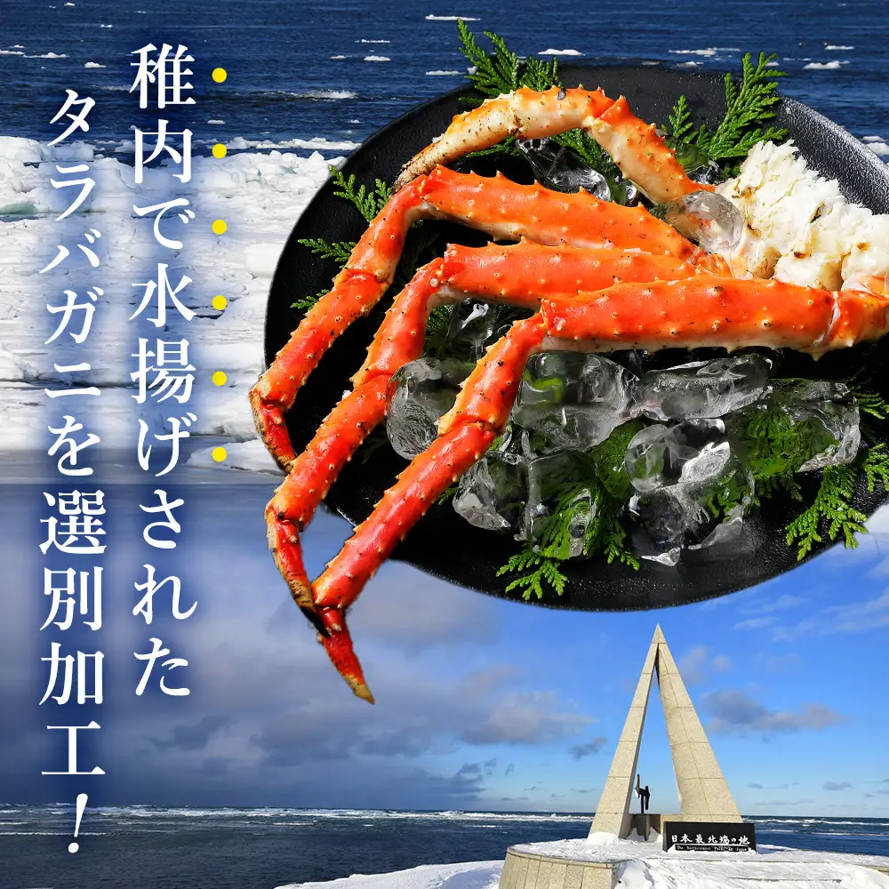 【数量限定】稚内産　ジャンボ　タラバガニ脚　1kg前後【配送不可地域：離島】